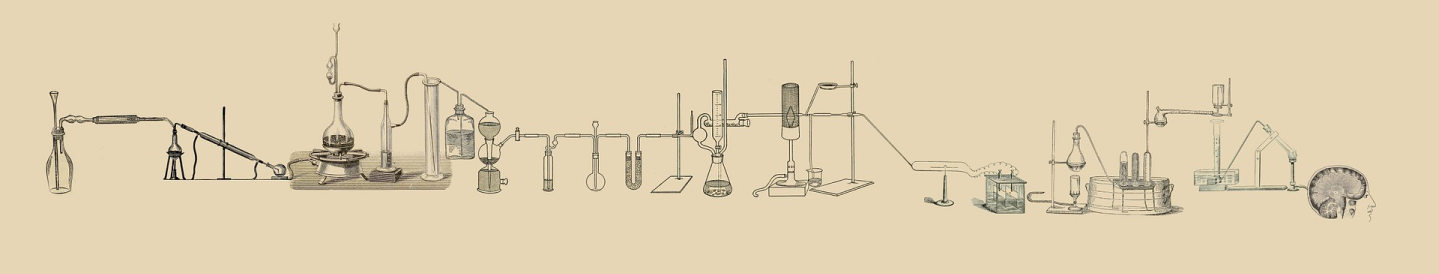 Vintage illustration of an elaborate scientific experimental setup.